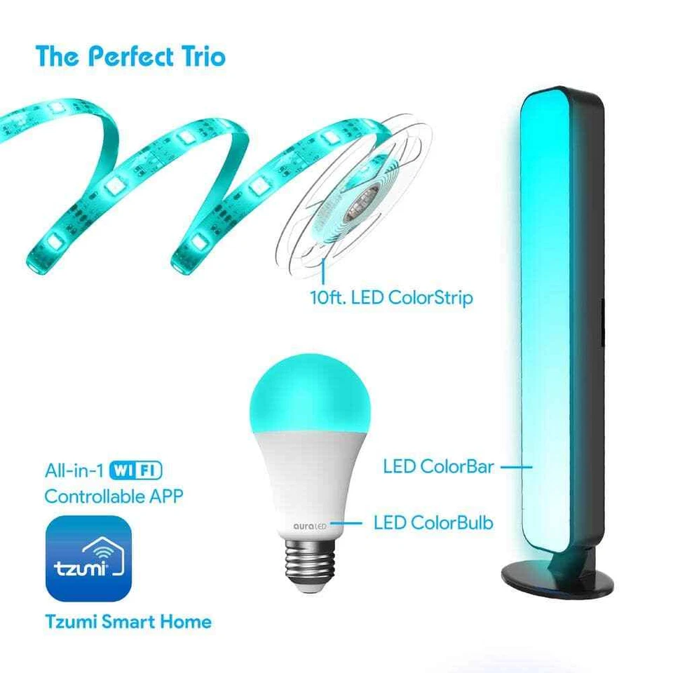 Tzumi Aura LED ColorKit 75-Watt Equival. A21 Dimmable Multi-Color LED Light Bulb - Image 4 of 4