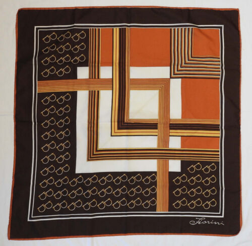 Fiorini Reitersteigbügel geometrischer Druck Schal quadratisch Polyester 30" 76 cm - Bild 1 von 5