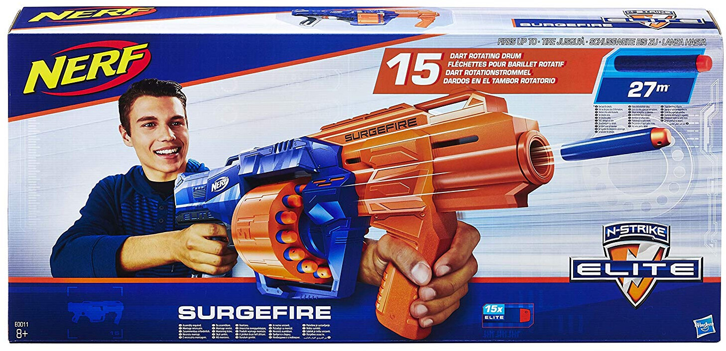 Бластер Hasbro E0011EU4 - N-Strike Elite Surgefire Spielzeugblaster 27 м Reichweite Blau 9890₽