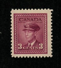 Canada Scott 252 3¢ King George VI MNH