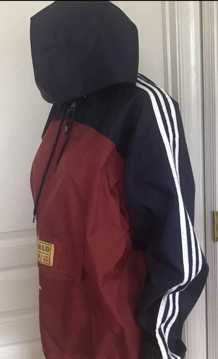 VTG 90s Adidas FIFA World Cup Jacket Blue Red Windbreaker