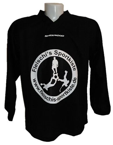 SHERWOOD Sher Wood Eishockey Trikot mit *Fleischi* Logo Schwarz