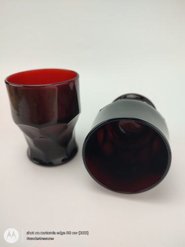 Royal Ruby Red Georgian Glasses, Anchor Hocking 8 Oz / 9 Oz Tumblers - Picture 9 of 15