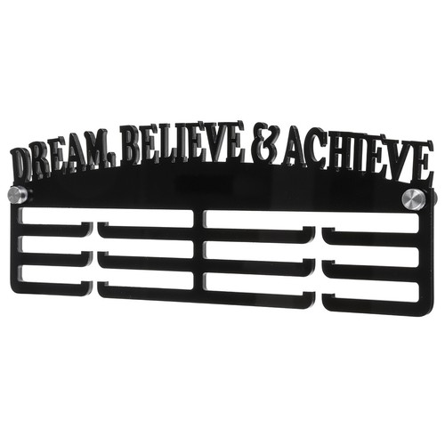 DREAM BELIEVE & ACHIEVE Personalised Acrylic Medal Display Hanger Rack Holder - Picture 4 of 10