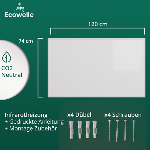 Ecowelle Infrarotheizung 300-1400W Smart Thermostat APP Infrarot Elektroheizung - Bild 37 von 39
