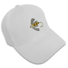 Baseball Cap Fishing Fly Embroidery Acrylic Dad Hats for Men & Women 1 Size