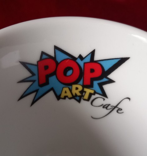 FINCASA Pop Art 2 Tasse Kaffee + 2 Untertasse ovalen Design Deko Kunst - Imagen 5 de 10