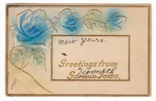 1908 GARWIN IOWA GREETING NEW YEAR VINATE POSTCARD IA KENNETH MUERHEAD SEBERT CO