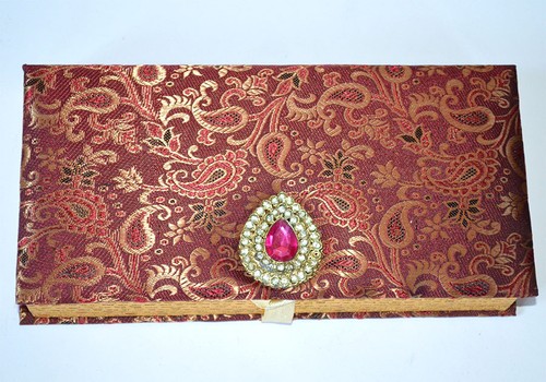 ¡Caja multiusos de joyería de cartón para joyería con tela de brocado de la India! - Imagen 3 de 5