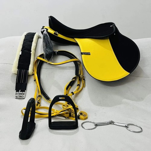 Silla de montar sintética inglesa para saltar caballo de la mejor calidad tamaño: (14" a 18") pulgadas - Imagen 6 de 6