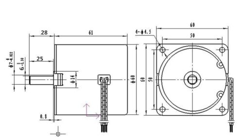 Motor síncrono 60KTYZ AC220V AC240V 1 2.5 5 10 a 100 110 rmp/m CW/CCW 14W - Imagen 12 de 12