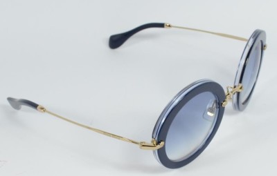 MIU MIU Round Women's Sunglasses SMU13N DHI8V1 49mm Navy Blue / Gradient Lens