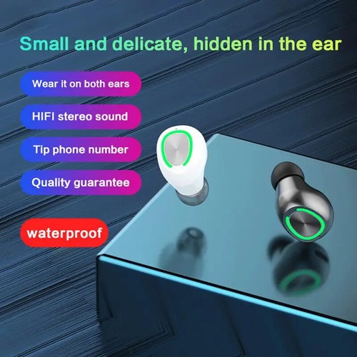 TWS Bluetooth Earphones Single In Ear Wireless Invisible Earbuds In Ear Sport Wi - Picture 3 of 13
