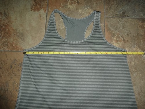 Danskin Dri-More Workout Racerback Shirt Tank Gray on gray stripe L/XL? woman - Picture 7 of 8