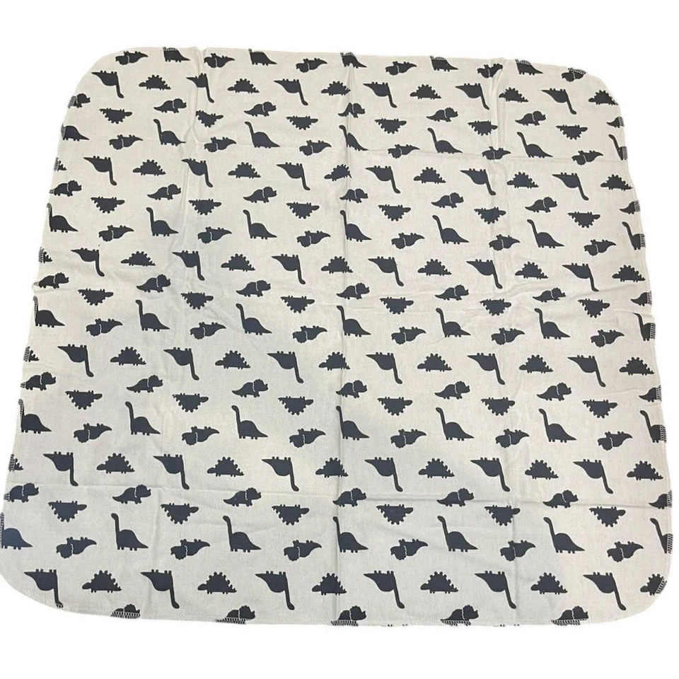 Gerber White Black Dinosaur Receiving Blanket Baby Flannel Receiving Swaddle - Image 3 of 4