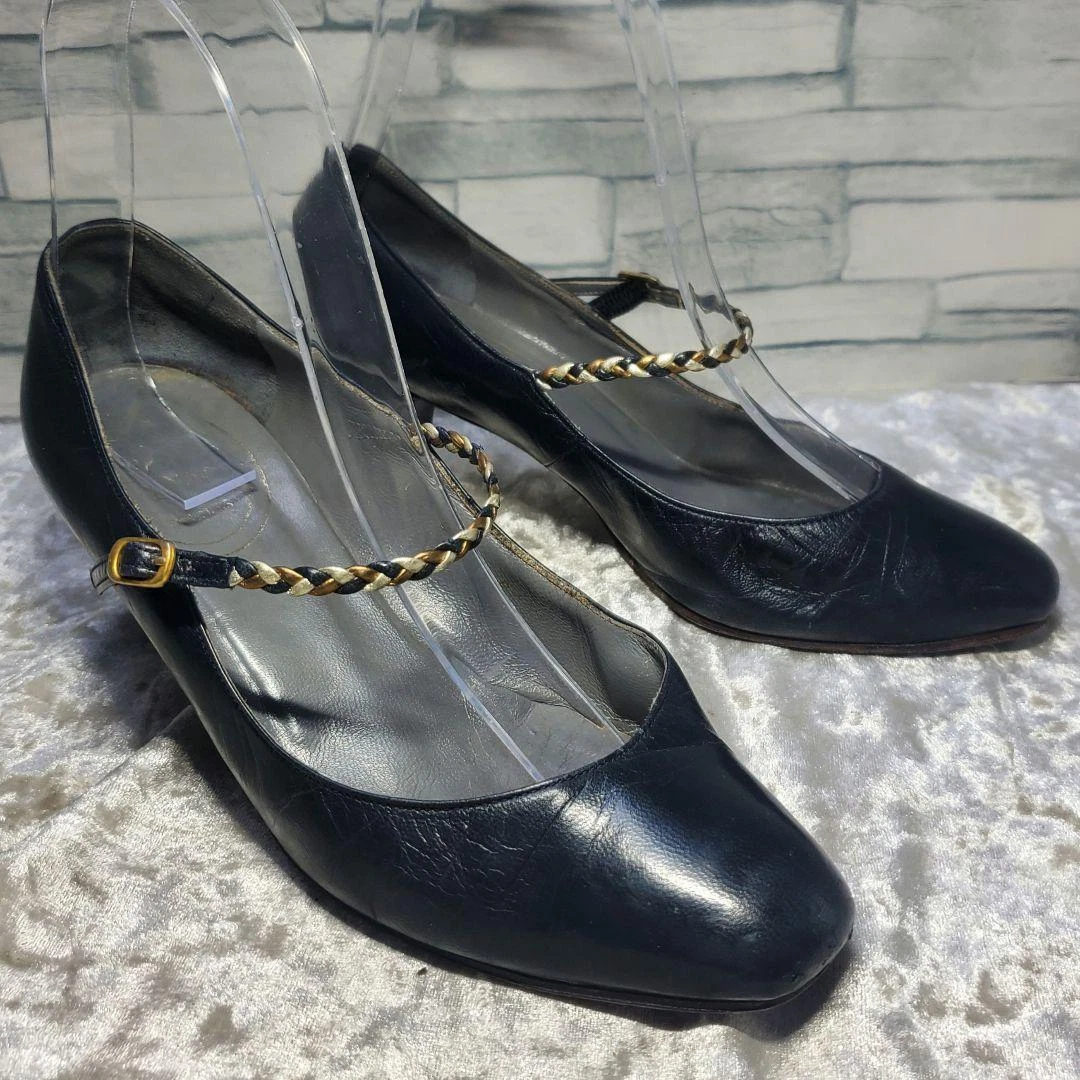 Escarpins Christian Dior talon cuir noir EU35/US5 49354c