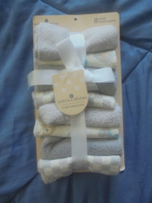 Buttons Stitches Multi Color Pattern 8 pack Washcloths 9 in x 9 in NEW