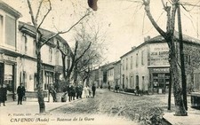 CPA 11 CAPENDU AVENUE DE LA GARE (animée pas courante