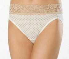 Soma Embraceable Super Soft High Leg Brief XXL Mod Dot Ivory Soft Tan