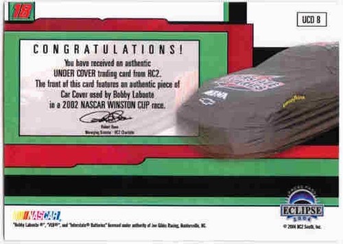 BOBBY LABONTE 2004 Press Pass Eclipse Under Cover Cars Race Used Car Cover /690 - Picture 2 of 2