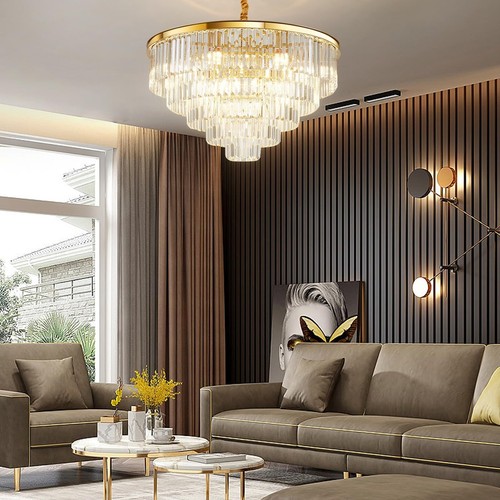 16Light Crystal Chandelier K9 Crystal Gold Luxury Ceiling Light Fixture 3 Colors - Picture 3 of 13