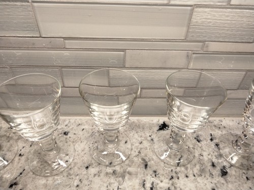 Cherish Empire by Javit Clear 6 Crystal Water Goblets 5 1/4" With Wafer Stem 4oz - Picture 20 of 22