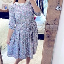 Vintage pastel floral dress size 8