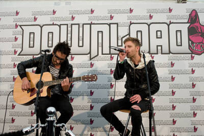 Mateo Carmargo Nathan Leone of Madina Lake backstage at Download F- Old Photo 3