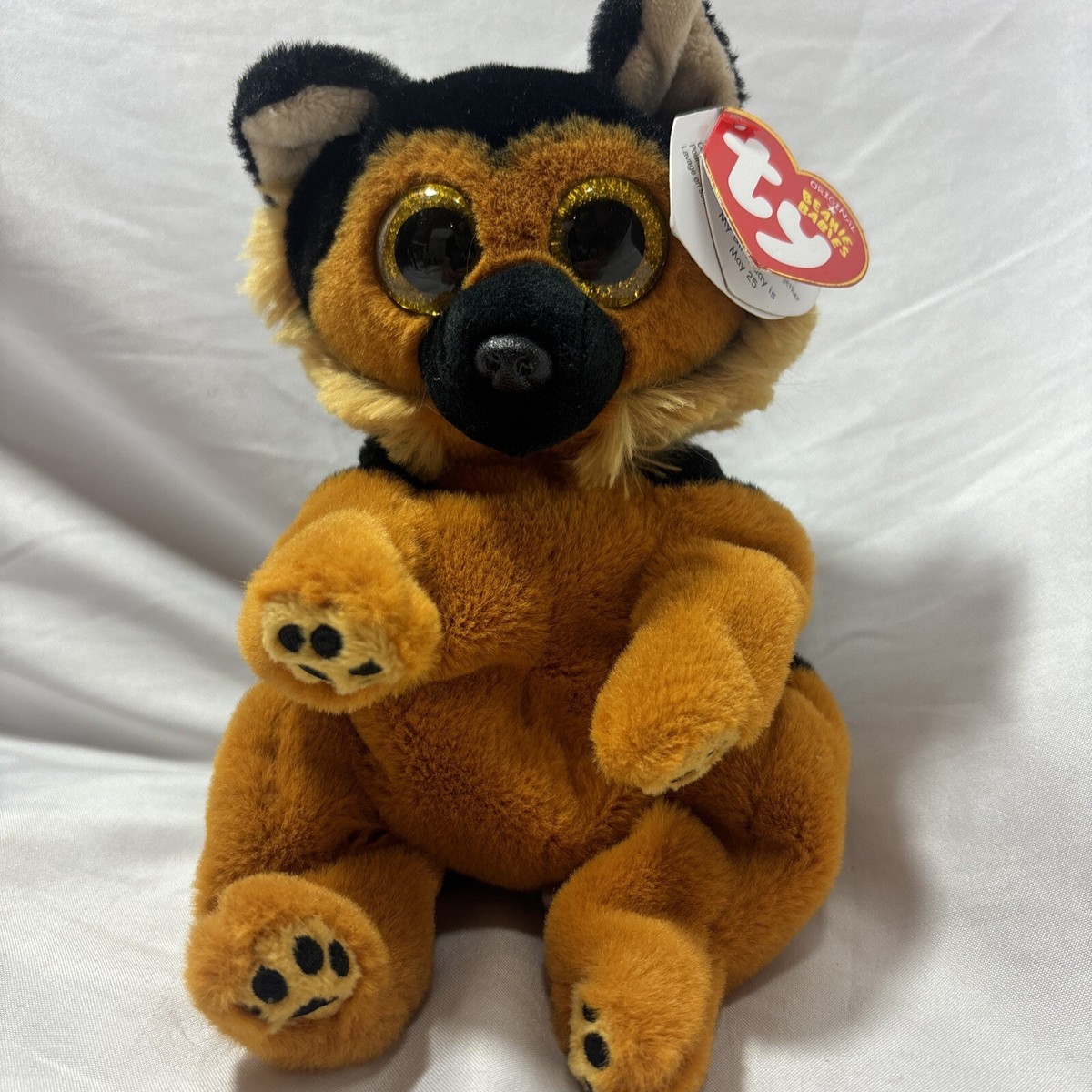 TY Beanie Baby Bellies Ace the Dog Plush With Hang Tags German