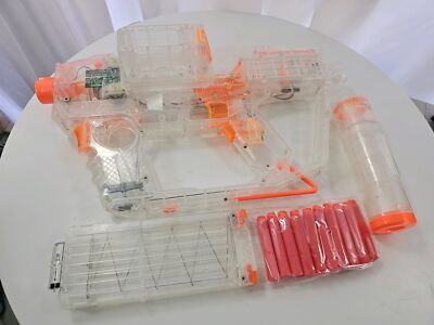 Nerf Evader Modulus Nerf Motorized Light-Up Translucent W/ Magazine Barrel Darts