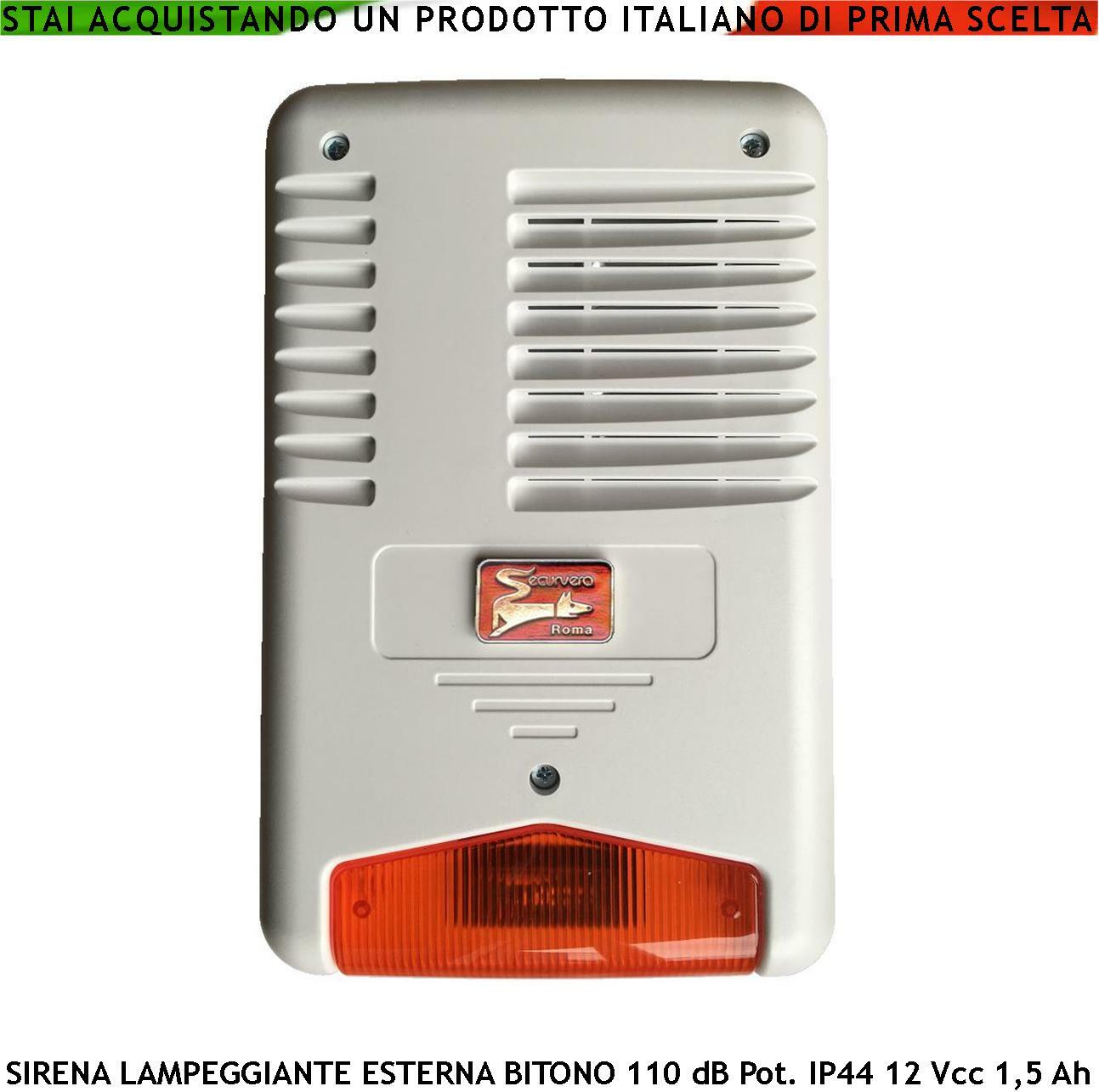 Segnalatore Allarme Sirena Esterna Lampeggiante 12V Led Stato Impianto Antifurto