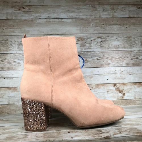 PINK BLOCK GLITTER HEEL ANKLE BOOT | eBay