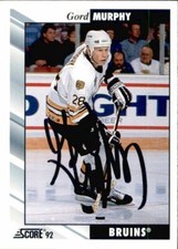 Gord Murphy Signed Auto 1992-93 Score card Boston Bruins