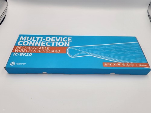 iClever IC-BK10 Multi Device Connection Rechargeable Wireless Keyboard - Works - Picture 2 of 6