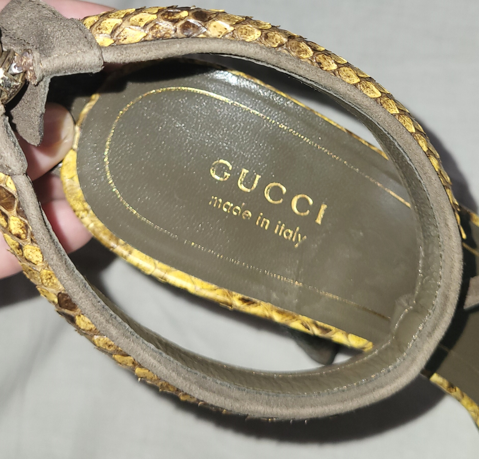 GUCCI ~  real PYTHON snakeskin open toe sandals ~… - image 13