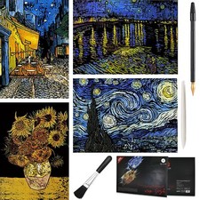 Scratch Art Painting 4 Pcs Vincent Van Gogh S...