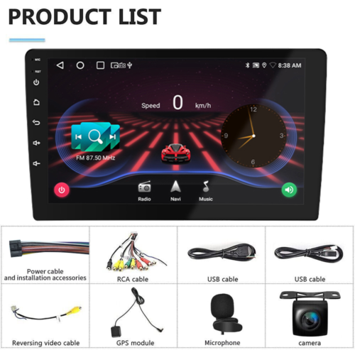 10 Inch Android 13 Car Stereo Radio No-DVD Carplay In Dash Car GPS Navi Wifi FM - Picture 2 of 9