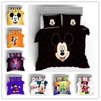 Mickey Maus Kinder Bettbezug Kissenbezüge Decke Einzelner Doppelkönig