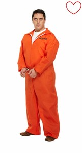 Kostüme Herren Orange Kostüm Gefangener & Handschelllen ...