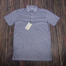 Collars  Co Polo Shirt Mens Small Blue Gingham Dress Collar Performance Golf