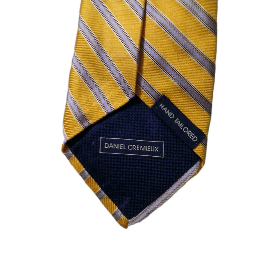 Daniel Cremieux Signature Collection Limited 100% Silk Tie Striped Yellow #/553 - Image 3 of 3