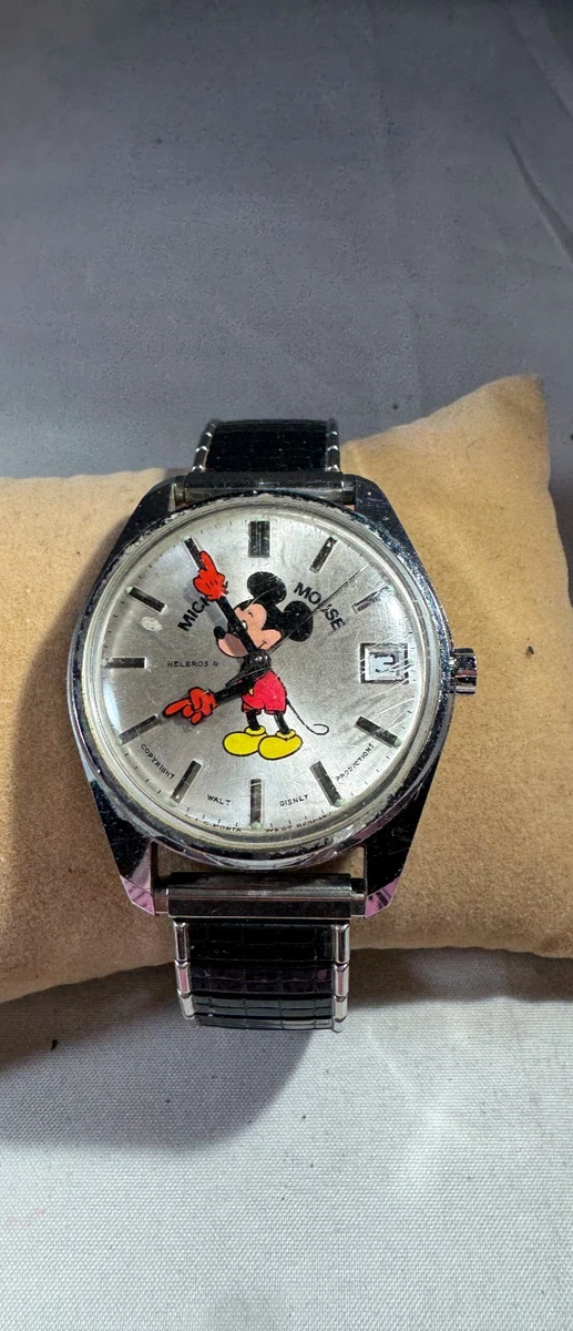 ディズニー　グーフィー&ミッキー時計ヴィンテージ プロダクション時代ムチャチャ Mickey Mouse Watch Walt Disney Productions Indiana Disney Watches