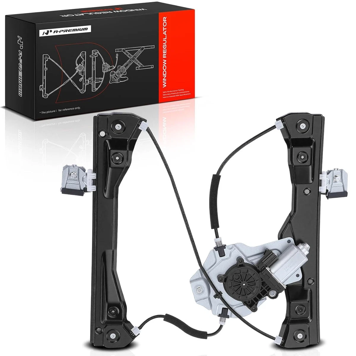 Regulador de ventana eléctrica lateral del pasajero delantero A-Premium con motor (2 pines)