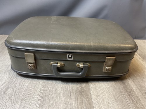 Crown Vintage Accessories Suitcase Grey Luggage Travel Baggage Holiday Vacation