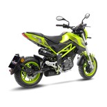 Échappement sport LV-10 Benelli TNT 135 en acier inox noir mat avec coupelle racing