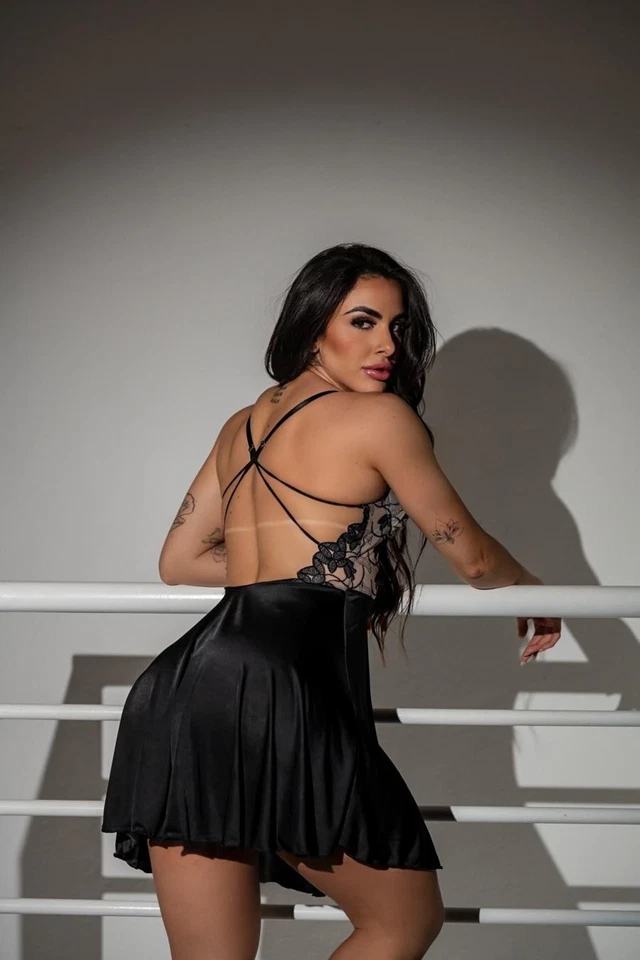 Camisón Espumado Encaje y Tirantes Detalle Viene con Corte Brasileño ref3021 Foto 2 de 4