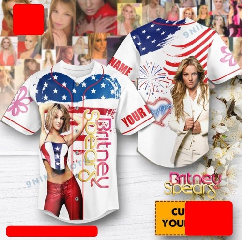 Britney Spears Britney Jean American Flag Personalized Baseball Jersey new New