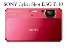 90 New Sony Cyber Shot DSC-T110 Digital Camera W/SD Card Charger Battery Tested