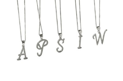 Unisex Halskette mit Buchstabe 925 Silber