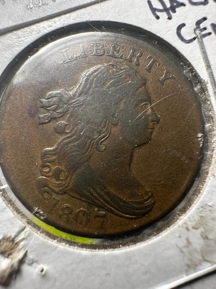 1807 1/2C - Draped Bust - Lower Mintage Issue Rare at this grade Lot#176 - Image 2 of 4